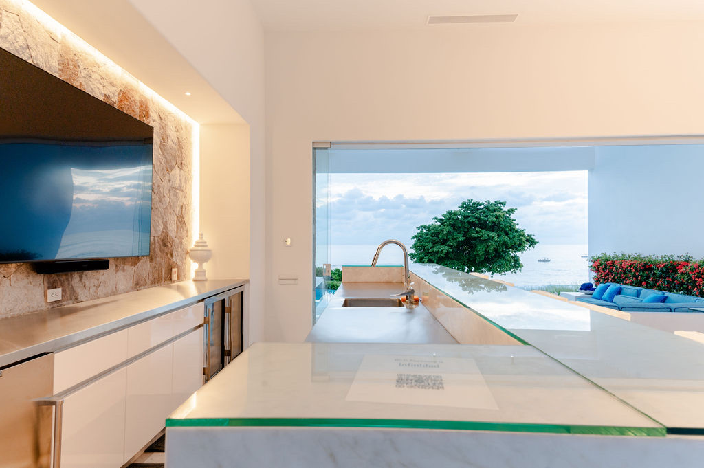 Infinity pool at night